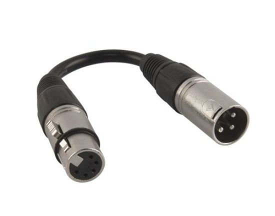 Picture of 5 Pin Female To 3 Pin Male DMX Cable