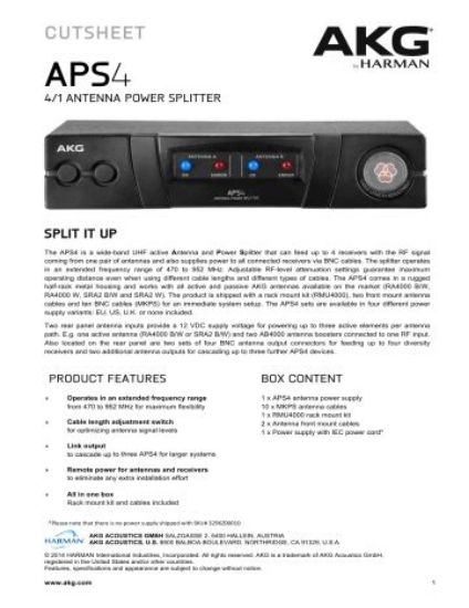 Picture of Akg APS4 EU Antenna Power Splitter