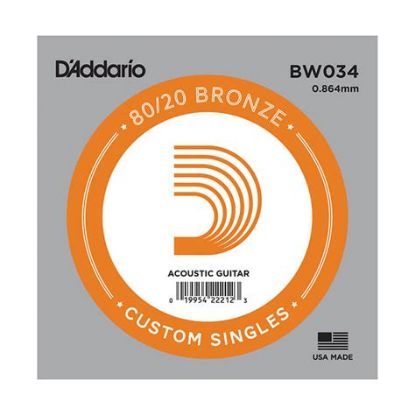 Picture of D'ADDARIO 80/20 Bronze Round Wound Single Acoustic Guitar String 026