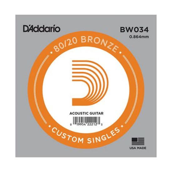 Picture of D'ADDARIO 80/20 Bronze Round Wound Single Acoustic Guitar String 026