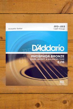 Picture of D'ADDARIO Phosphor Bronze Round Wound Acoustic Guitar Strings 012-053