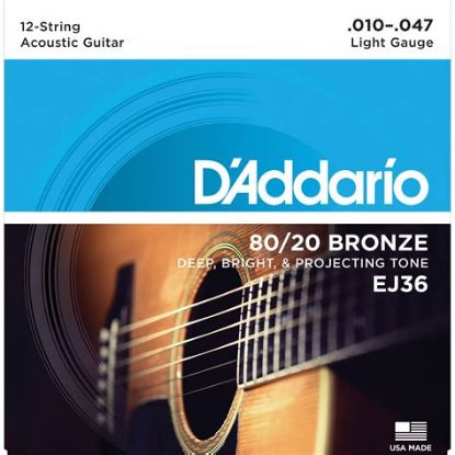 Picture of D'ADDARIO 80/20 Bronze Round Wound 12-String Acoustic Guitar Strings 010-047
