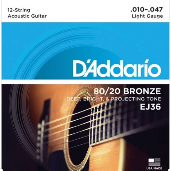 Picture of D'ADDARIO 80/20 Bronze Round Wound 12-String Acoustic Guitar Strings 010-047