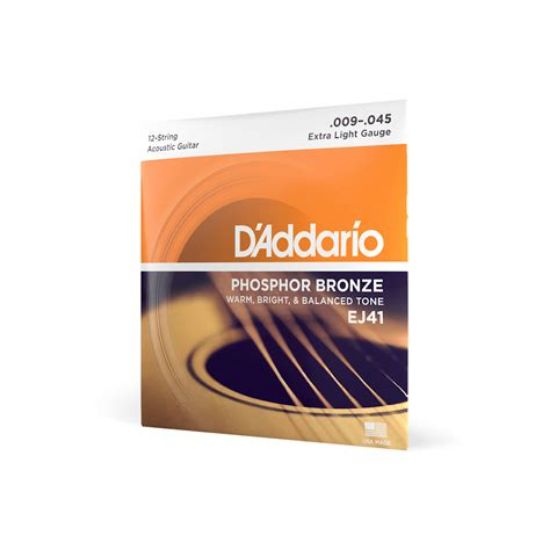 Picture of D'ADDARIO Phosphor Bronze Round Wound 12-String Acoustic Guitar Strings 009-045