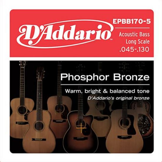 Picture of D'ADDARIO Phosphor Bronze Wound 5-String Acoustic Bass Strings 045-130