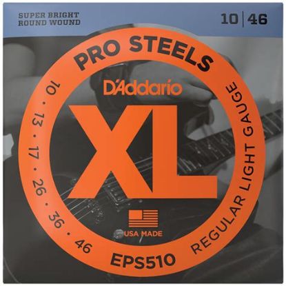 Picture of D'ADDARIO ProSteels Round Wound Regular Light Electric Guitar Strings 010-046