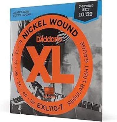 Picture of D'ADDARIO Nickel Round Wound Regular Light 7-String Electric Guitar Strings 010-059