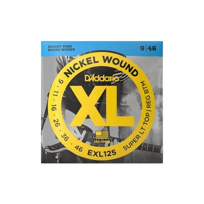 Picture of D'ADDARIO Nickel Round Wound Super Light Top Regular Bottom Electric Guitar Strings 009-046