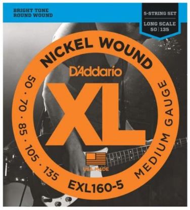 Picture of D'ADDARIO Nickel Round Wound 5-String Bass Strings 050-135