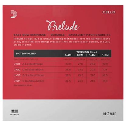 Picture of D'ADDARIO Orchestral Prelude Cello Strings 3/4 Med