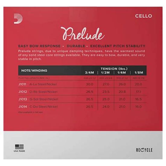 Picture of D'ADDARIO Orchestral Prelude Cello Strings 3/4 Med