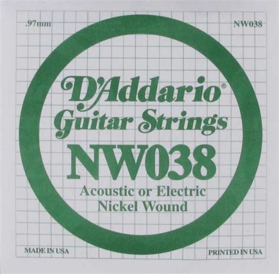 Picture of D'ADDARIO XL Nickel Round Wound Single Acoustic/Electric Guitar String 038