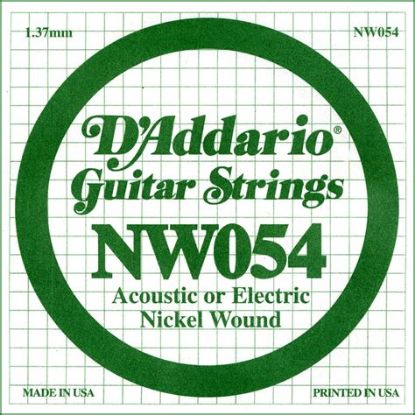 Picture of D'ADDARIO XL Nickel Round Wound Single Acoustic/Electric Guitar String 054