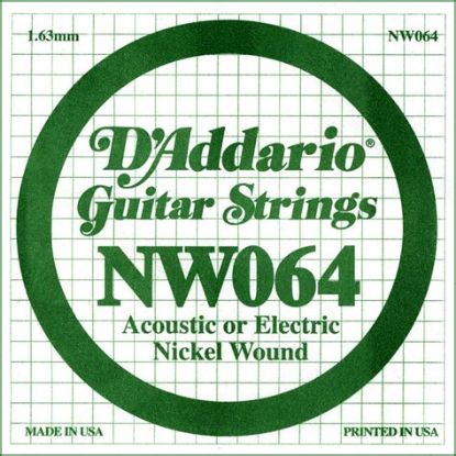 Picture of D'addario NW064 XL Nickel Round Wound Single Acoustic/Electric Guitar String