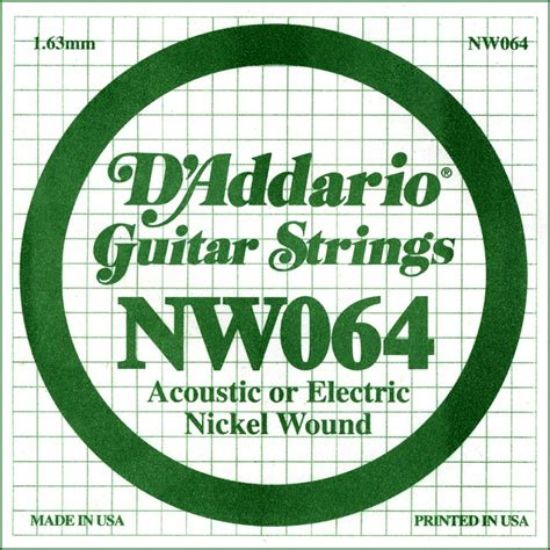Picture of D'addario NW064 XL Nickel Round Wound Single Acoustic/Electric Guitar String