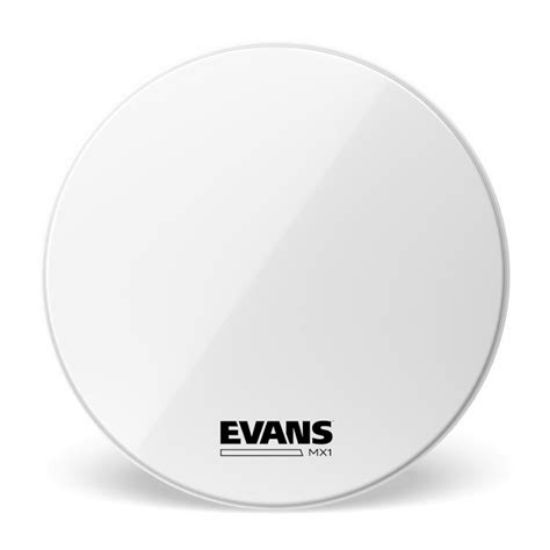 Picture of EVANS Marching 22" Bassdrum Head White 1 Ply