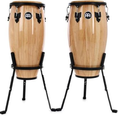 Picture of MEINL Percussion Headliner Series 11" & 12" Wood Conga Set Incl. Basket Stands - Natural
