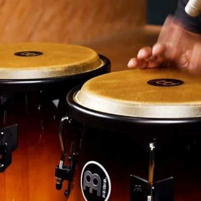 Picture of MEINL Percussion Headliner Series 11in and 12in Wood Conga Set Incl. Basket Stands Vintage Sunburst