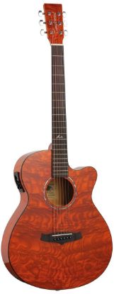 Picture of TANGLEWOOD Azure Super Folk Quilt Ash Honey Top Maple Back & Sides W/Bag