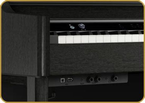 Picture of ROLAND Luxury Digital Upright Piano, Charcoal Black, Includes KSL-6-DR Stand