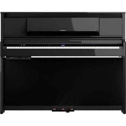 Picture of ROLAND Luxury Digital Upright Piano, Polished Ebony, Includes KSL-6-DR Stand