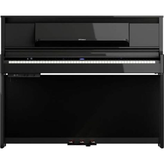 Picture of ROLAND Luxury Digital Upright Piano, Polished Ebony, Includes KSL-6-DR Stand