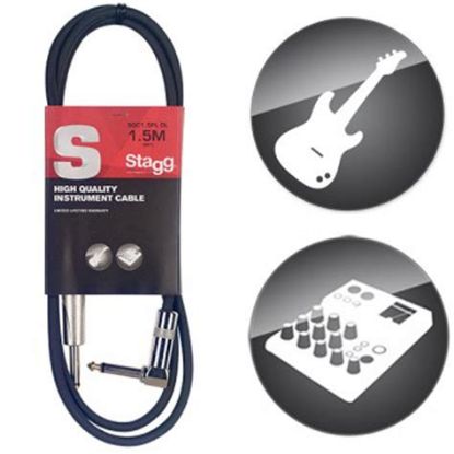 Picture of STAGG 1.5M Instrument Cable Jack to Jack